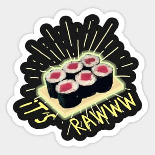 Funny Raw Cooked Sushi Sticker